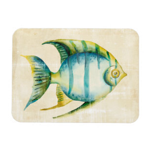 Blue and Yellow Aquarium Fish Magnet