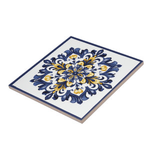 💛💙 Blue and yellow, Azulejos Ceramic Tile