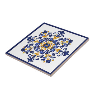  💛💙 Blue and yellow,  Azulejos  Ceramic Tile