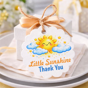 blue and yellow baby shower thank you favour tags
