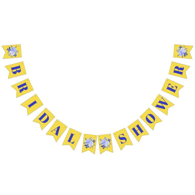 Blue and Yellow Bridal Shower Bunting (All)