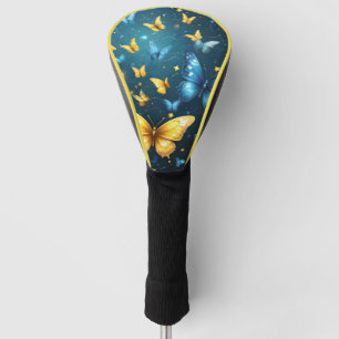 Blue And Yellow Butterflies Flying, Golf Head Cover