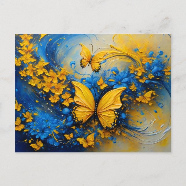 Blue and Yellow Butterfly # 3 Postcard (Front)