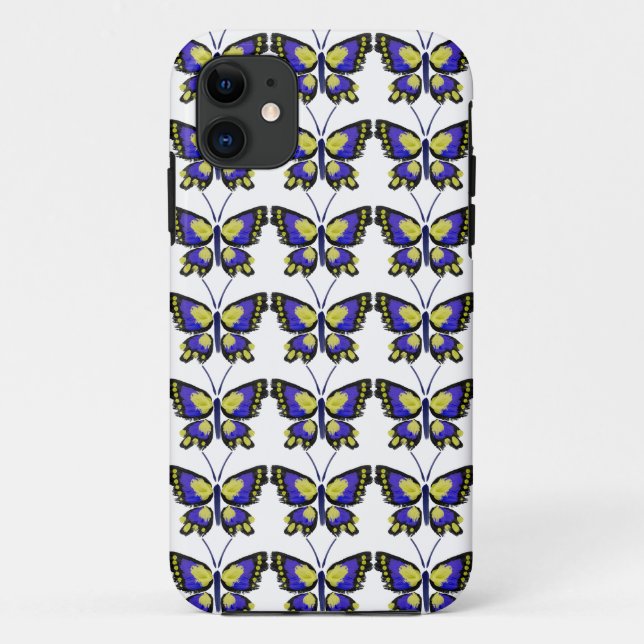 Blue and Yellow Butterfly Case-Mate iPhone Case (Back)