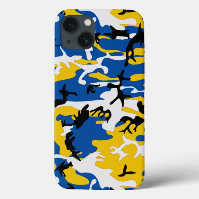 Blue and Yellow Camo Case-Mate iPhone Case (Back)