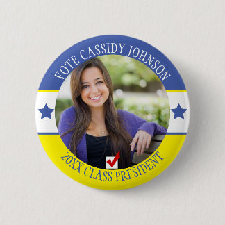 Blue and Yellow Campaign Student Body Vote 6 Cm Round Badge