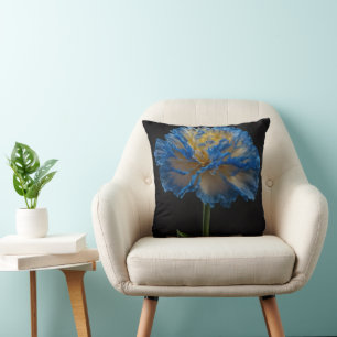 Blue And Yellow Carnation Flower, Cushion