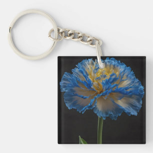 Blue And Yellow Carnation, Key Ring