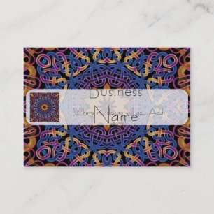 Blue and yellow Celtic knots tile 147 Business Card