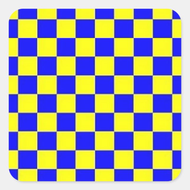 Blue and Yellow ⛲💛🐬🌙Chequered STICKERS (Front)