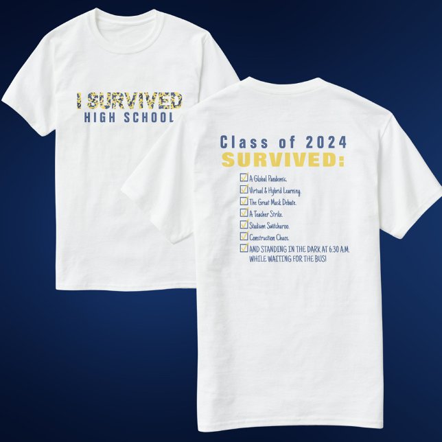 Blue and Yellow Class of 2026 I Survived Light T-Shirt (Creator Uploaded)