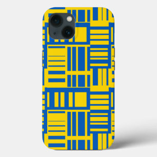 Blue And Yellow Colour Line Design Pattern iPhone 13 Case