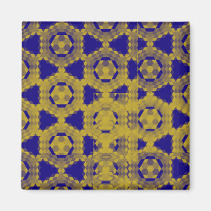 Blue and yellow contrast fashion pattern magnet