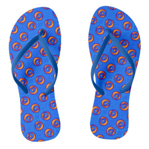 Blue and Yellow COOL pattern Thongs