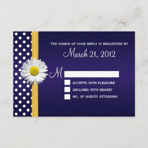 Blue and Yellow Daisy RSVP Card