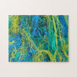 Blue and Yellow Fishing Nets Jigsaw Puzzle