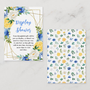 Blue and Yellow Floral Baby Display Shower Enclosure Card