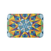 Blue and yellow fractal geometric pattern