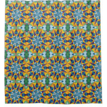 Blue and yellow fractal geometric pattern