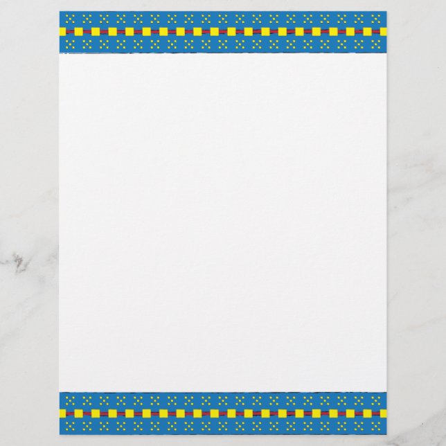 Blue and Yellow Geometric Ethnic Folk art pattern (Front)