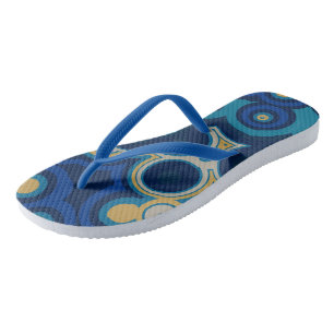 Blue and Yellow geometric Thongs