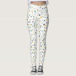 Blue and Yellow Geometric Triangles Pattern Leggings<br><div class="desc">Modern,  graphic and unique leggings that feature black,  yellow and blue triangles pattern. Other colours are available.</div>