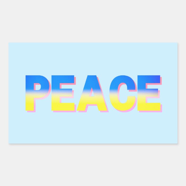 Blue and Yellow Gradient Peace Ukraine Inspiration Rectangular Sticker (Front)