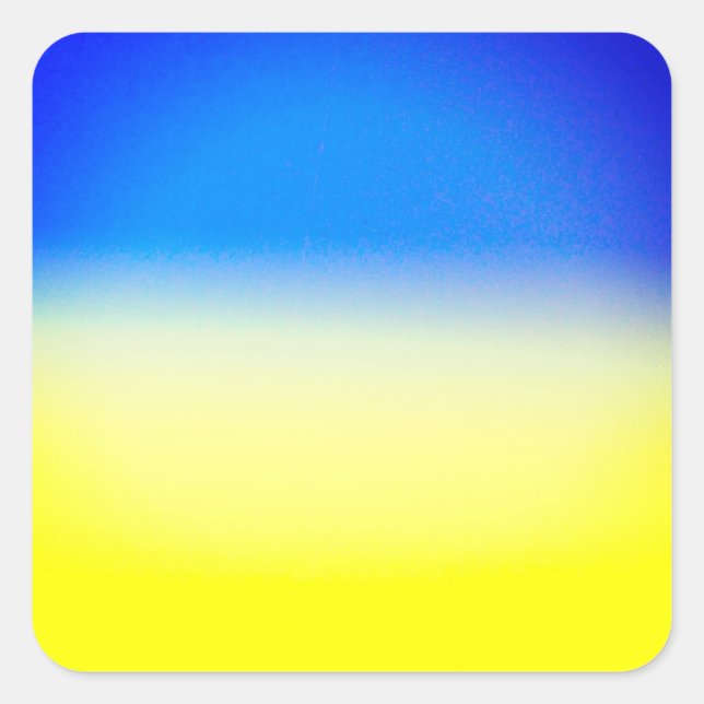 Blue and Yellow Gradient Peace Ukraine Inspiration Square Sticker (Front)