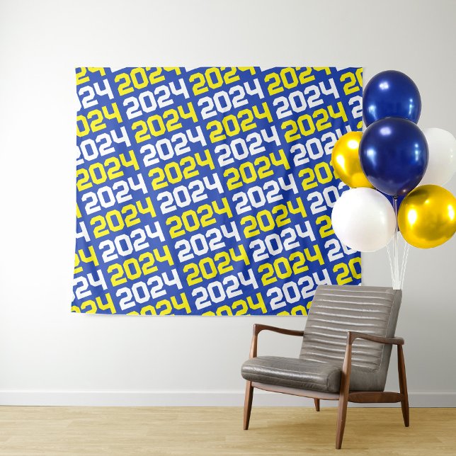 Blue and Yellow Graduation Backdrop Tapestry (Creator Uploaded)