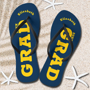 Blue and Yellow Graduation Senior Class Thongs