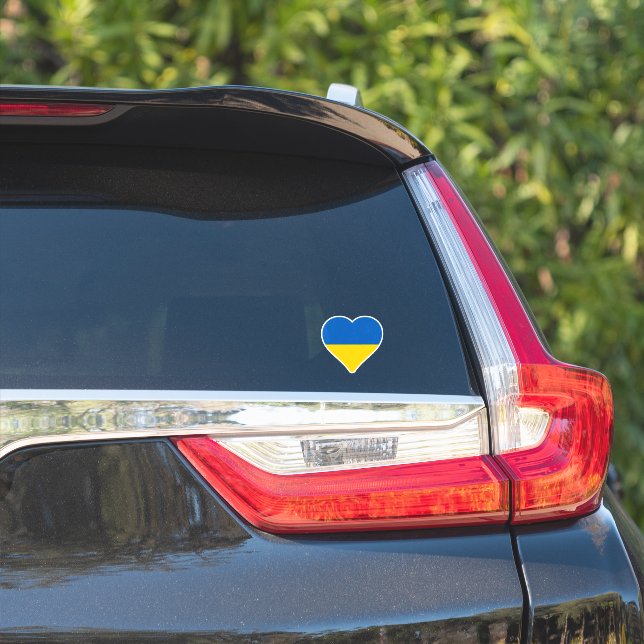 Blue and yellow heart, Ukrainian flag colours (Car Side)