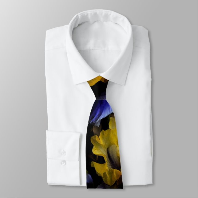 Blue and Yellow Iris Tie (Tied)