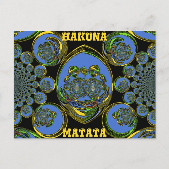 Blue and Yellow Kaleidoscope Art Print Postcard (Front)