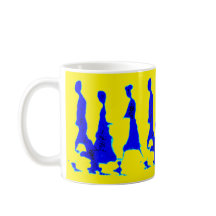 Blue And Yellow Lady Mug
