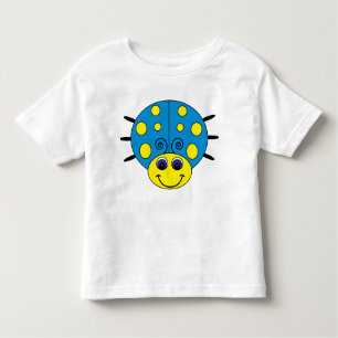 Blue and Yellow Ladybug Kids T-Shirt