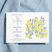 Blue and yellow lemon vines wedding