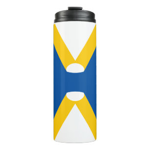 Blue and Yellow Letter X Monogram Thermal Tumbler