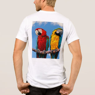 Blue and yellow macaw and a Scarlet macaw Tri-Blend Shirt