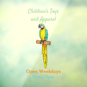 Blue-and-yellow macaw bird cartoon illustration