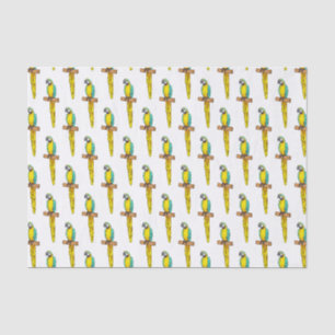 Blue-and-yellow macaw bird cartoon illustration tissue paper