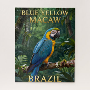🦜 Blue-and-Yellow Macaw Brazilian Rainforest Jigsaw Puzzle