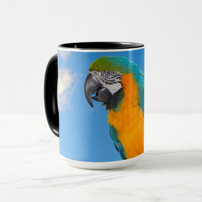 Blue and yellow macaw  mug (Front Left)