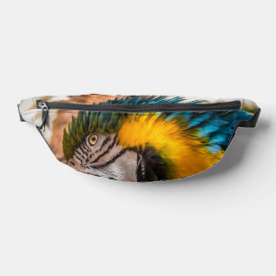 Blue and yellow macaw portrait bum bags