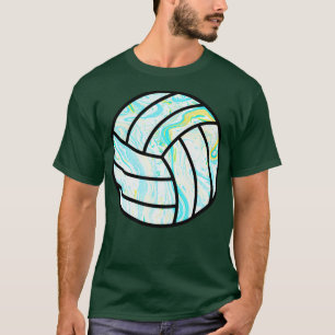 Blue And Yellow Marbled Volleyball T-Shirt