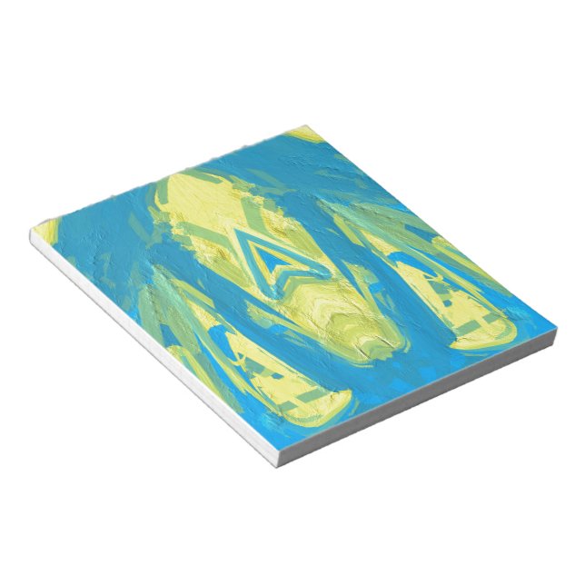 Blue and Yellow Mask Notepad (Angled)