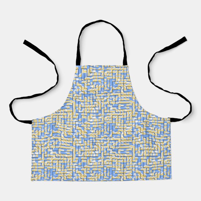 Blue and Yellow Maze Apron (Front)