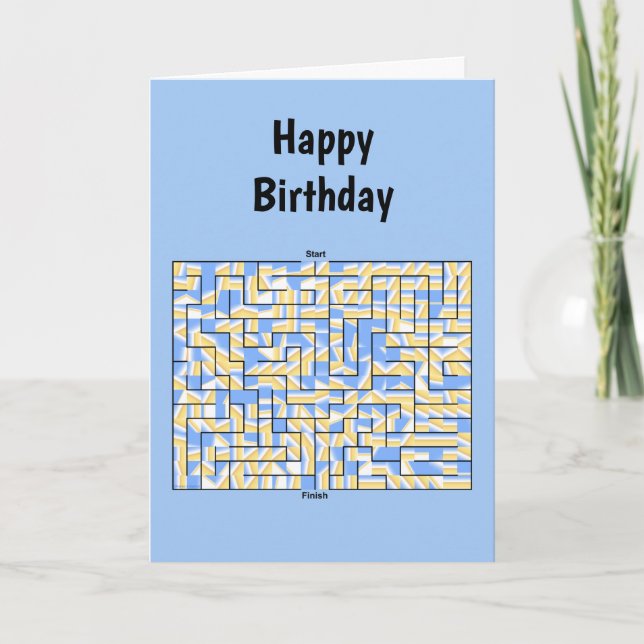 Blue and Yellow Maze Card (Front)