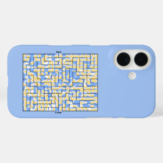 Blue and Yellow Maze iPhone 16 Case