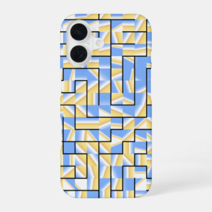 Blue and Yellow Maze iPhone 16 Case