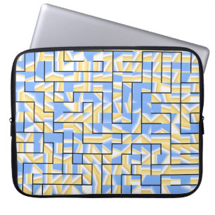 Blue and Yellow Maze Laptop Sleeve